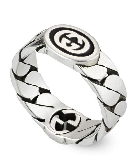 gucci silver interlocking g ring|gucci love heart ring.